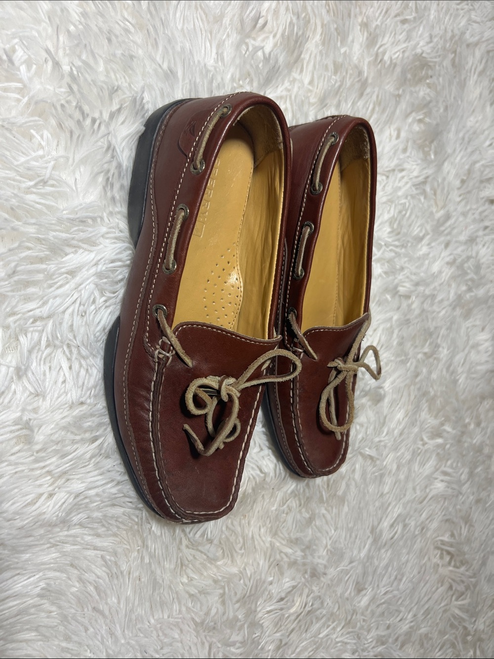 Sperry Women’s top sider Size 7 1/2 Brown Leather good condition